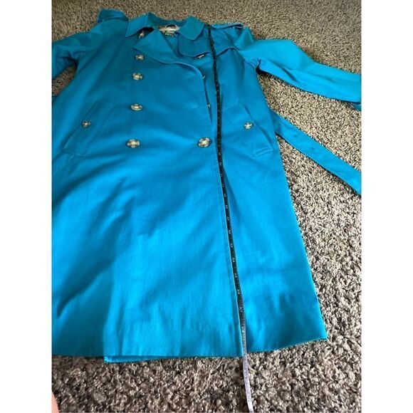 Perry ELLIS portfolio, aqua  Blue floral lining jacket so much detail 12P - Picture 9 of 12